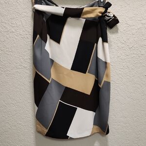 Chic Color Block Patterned Skirt